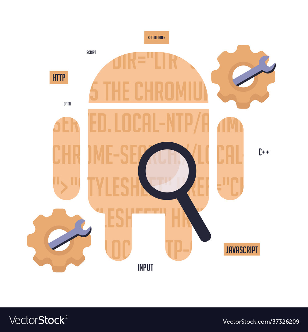 Isolated search code programming vector image Isolated search code programming