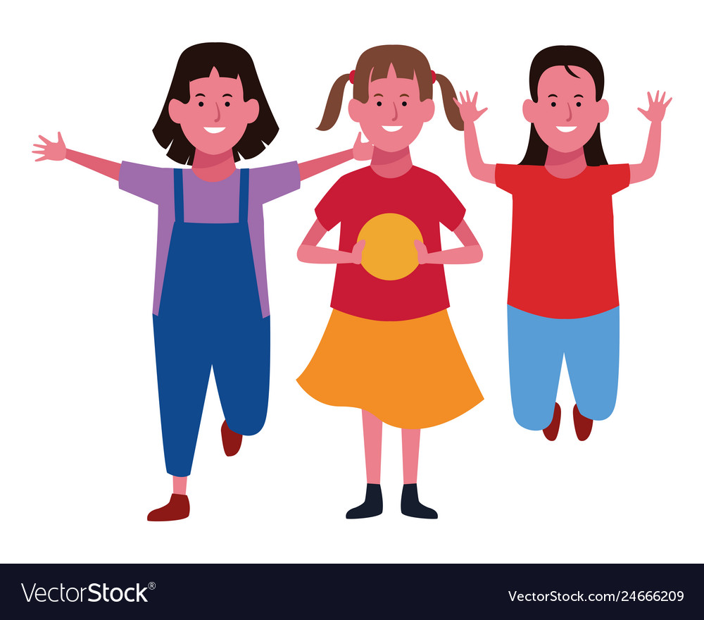 Kids friends cartoon Royalty Free Vector Image