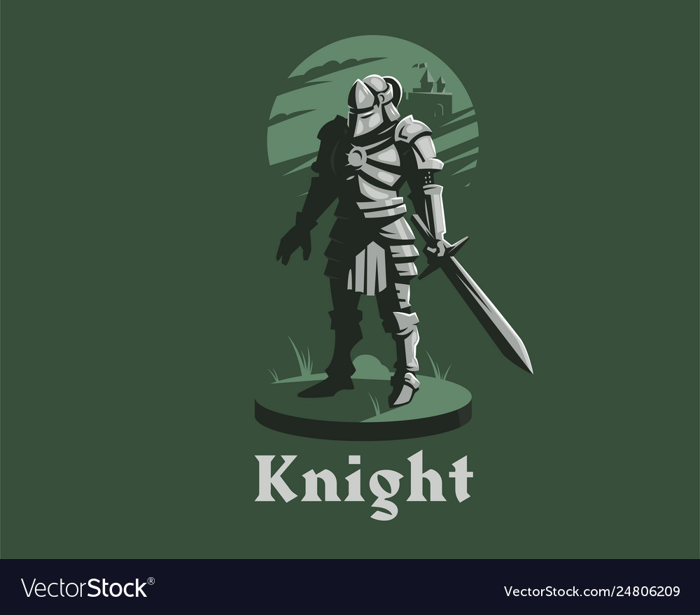 Knight armor sword vector image Knight armor sword