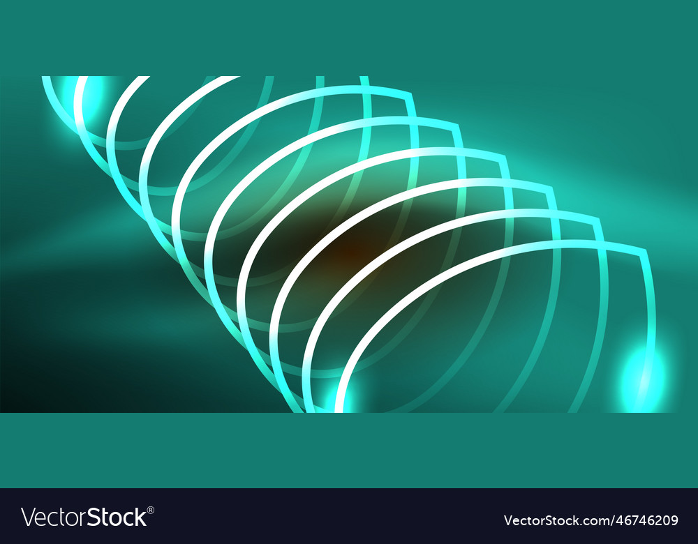 Neon lines and waves abstract background techno
