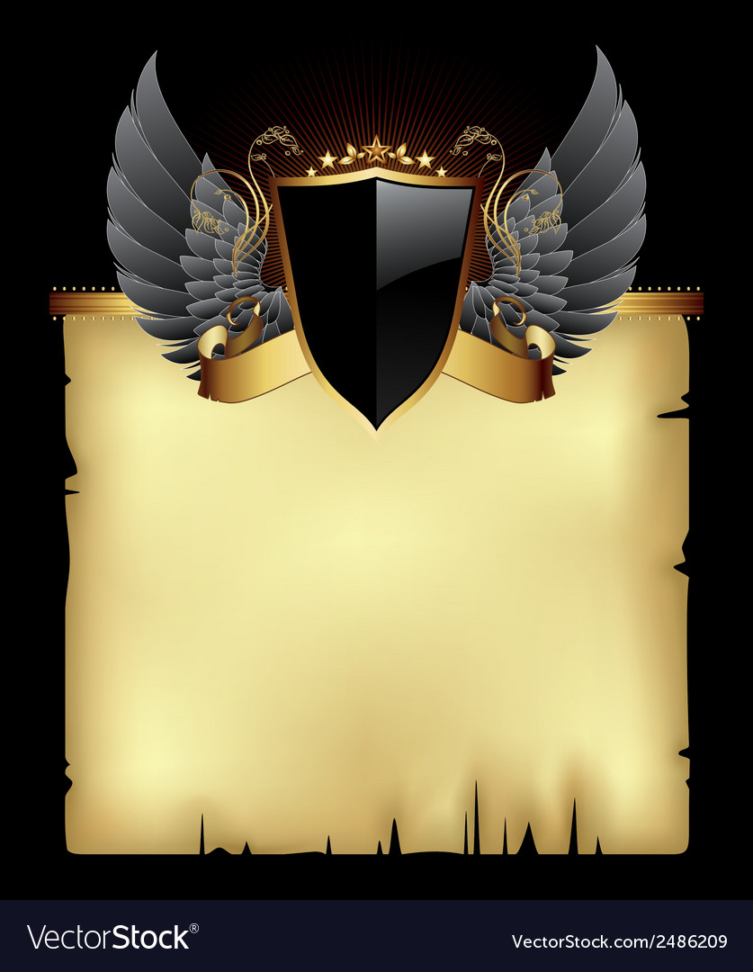 Paper background with shield
