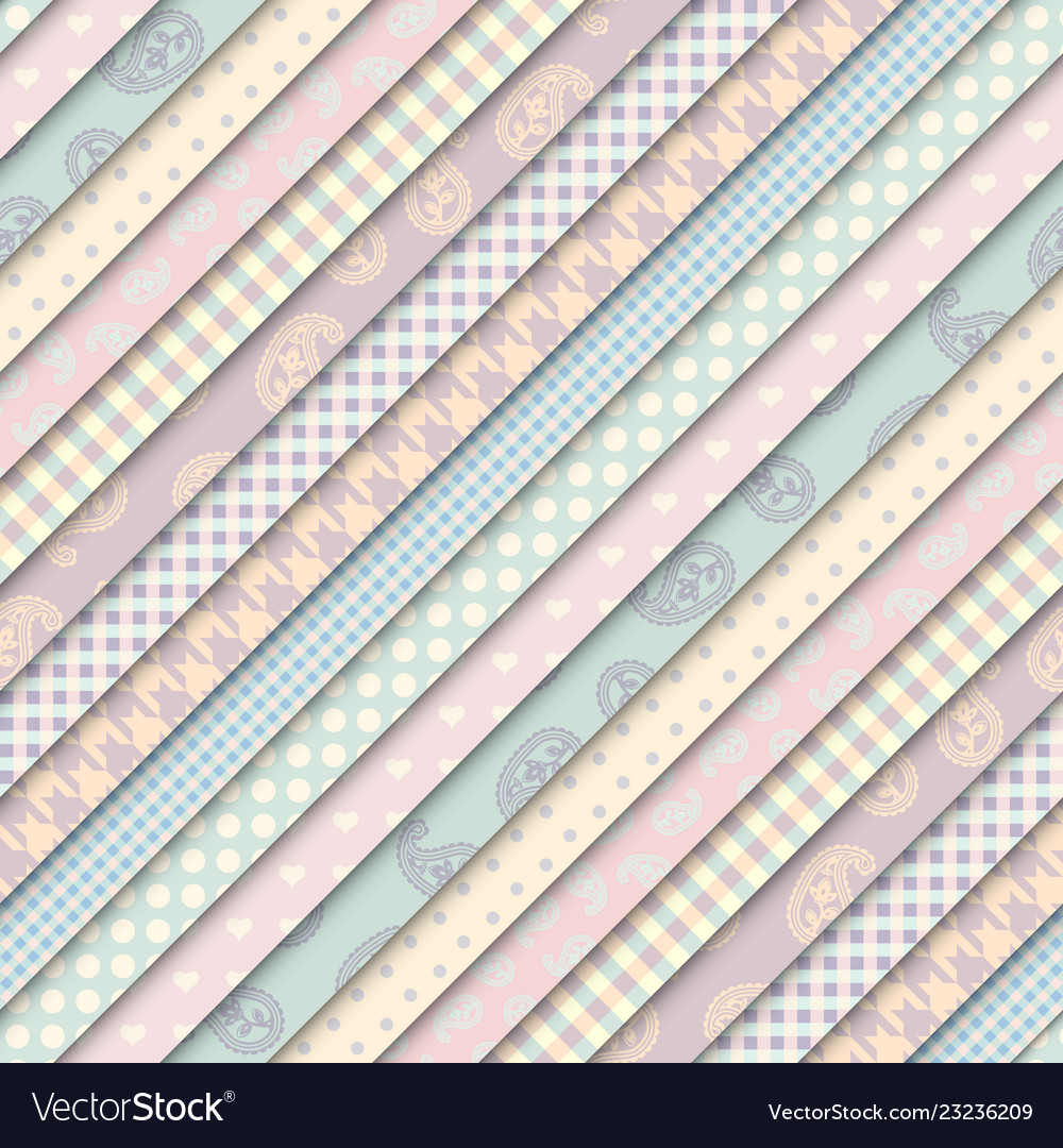 Patchwork textile pattern seamless quilting