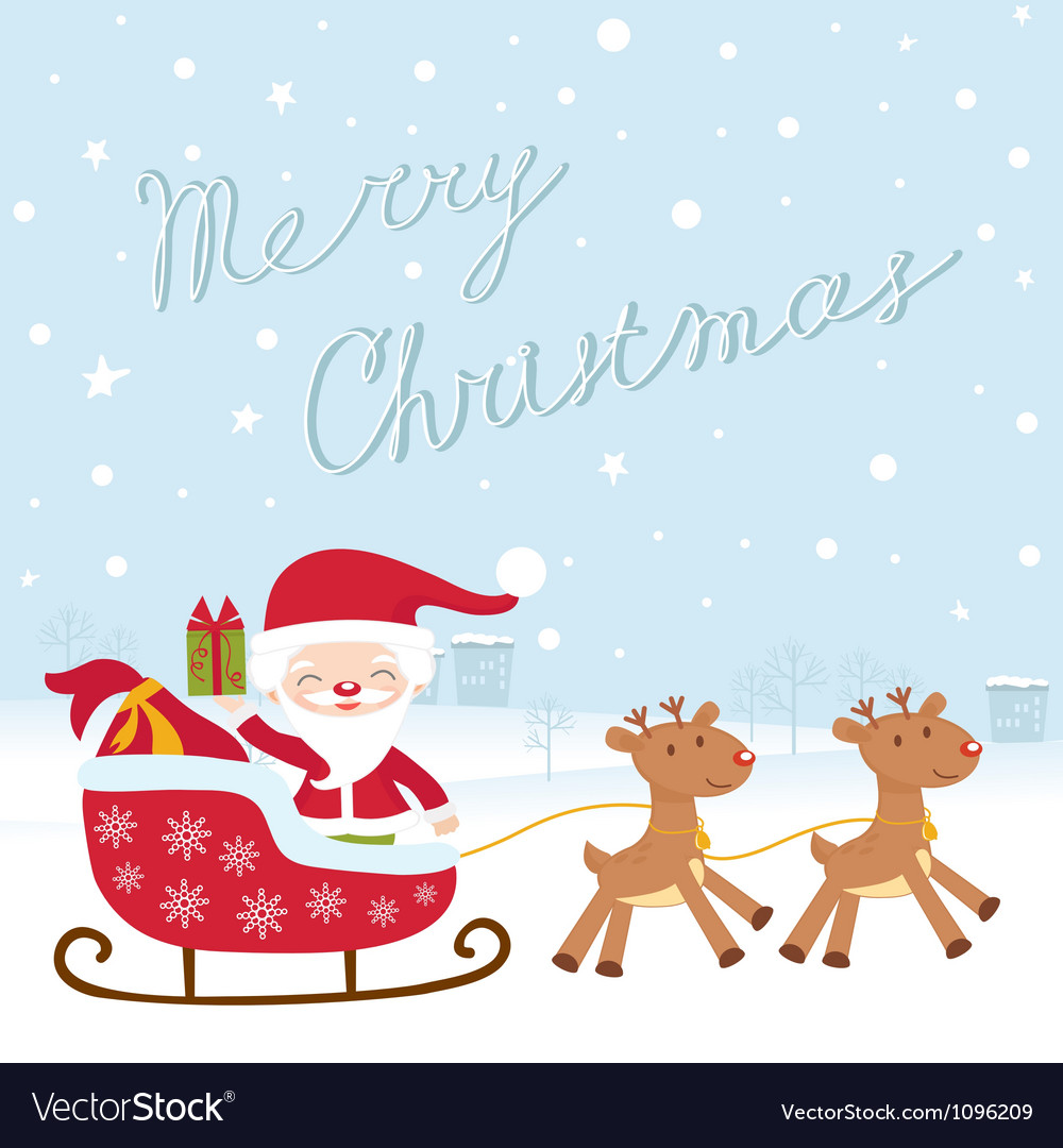 Santa in sledge Royalty Free Vector Image - VectorStock