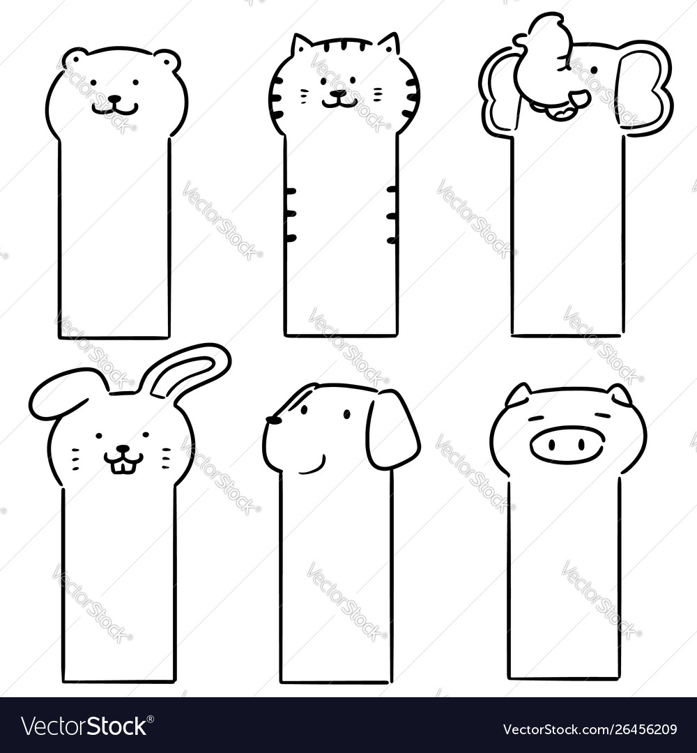 Set animal bookmark Royalty Free Vector Image - VectorStock