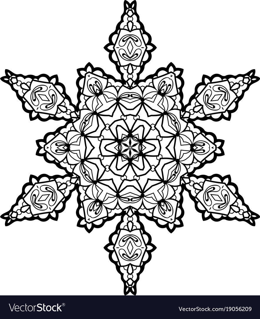 Snowflake Mandala Vintage Decorative Elements Vector Image A new option, mandala, permits as many as 10 axes that let you paint up to 20 reflected today i offer a very short movie on how to create automated mandala patterns in photoshop cc 2019 like this or. vectorstock