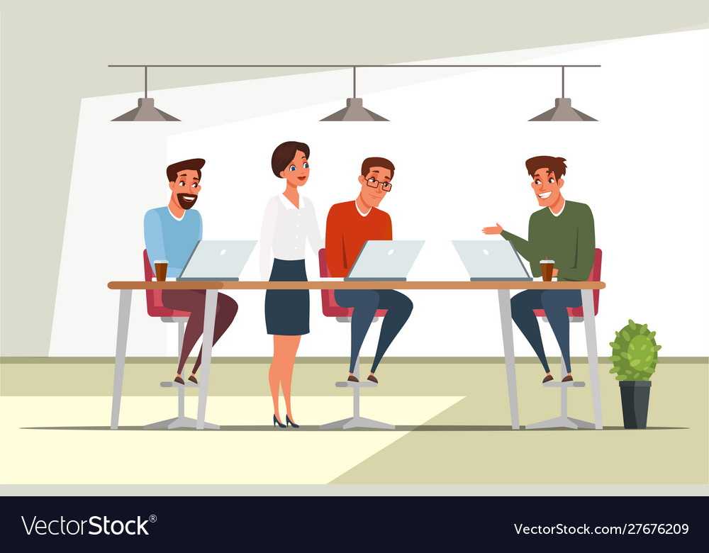 Teamwork Team Building Flat Royalty Free Vector Image