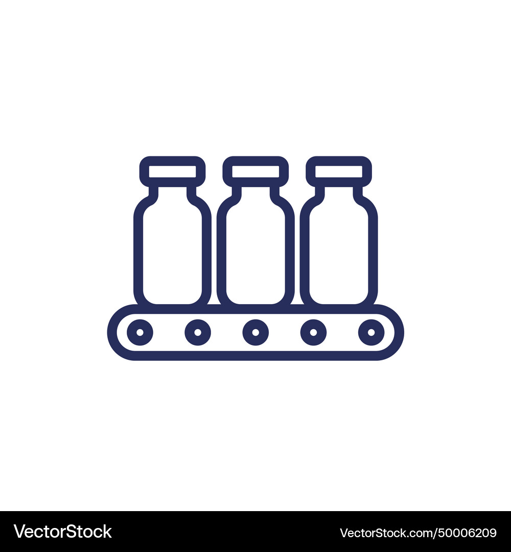 Vaccine production icon line Royalty Free Vector Image
