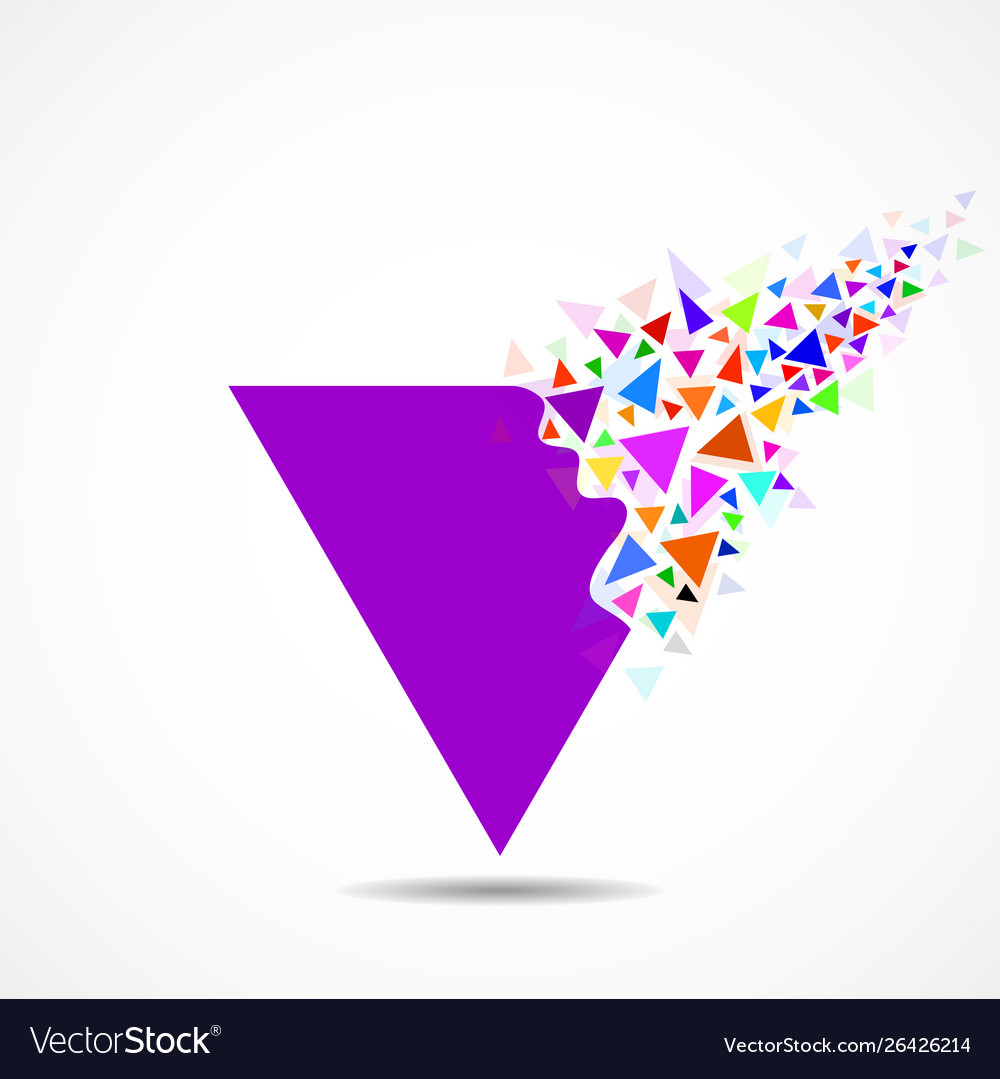 Abstract triangle with explosion on small Vector Image Abstract triangle with explosion on small