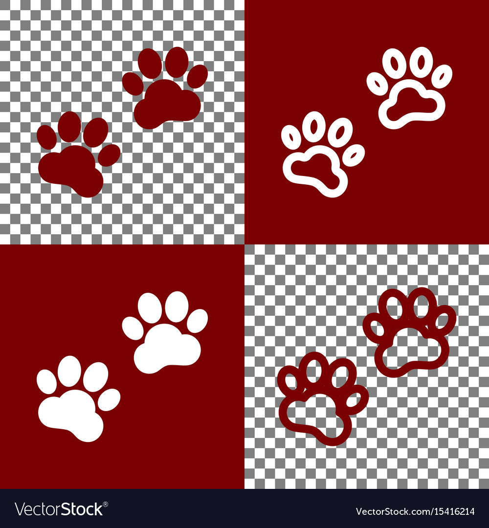 Download Animal tracks sign bordo and white icons Vector Image