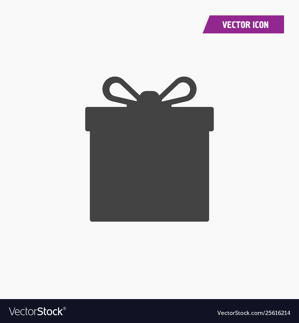 Black solid gift box icon