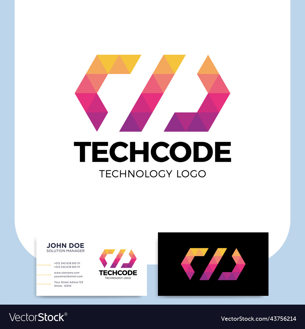 Code or coding logo of a stylized triangle shape