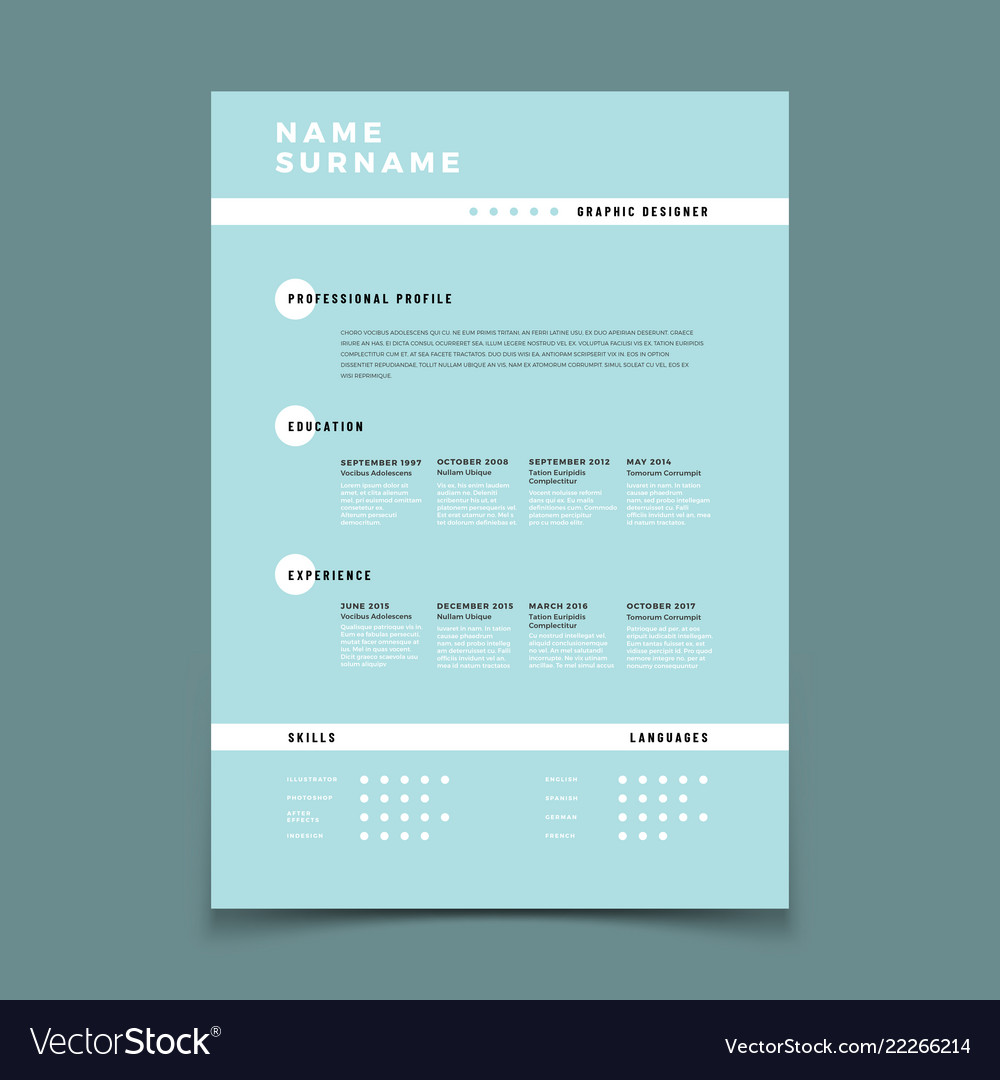 Cv Resume Employment Application Form With Job Vector Image