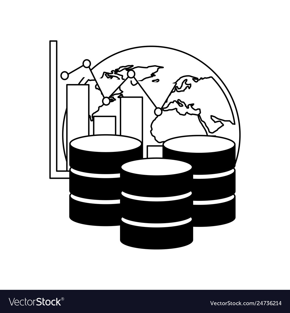 Datenbank Center Speicher Weltdiagramm Finanzen