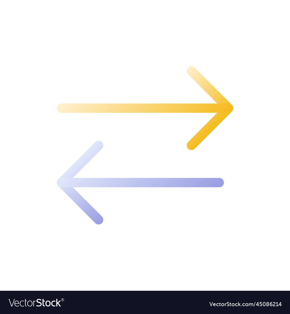Exchange flat gradient two-color ui icon vector image Exchange flat gradient two-color ui icon