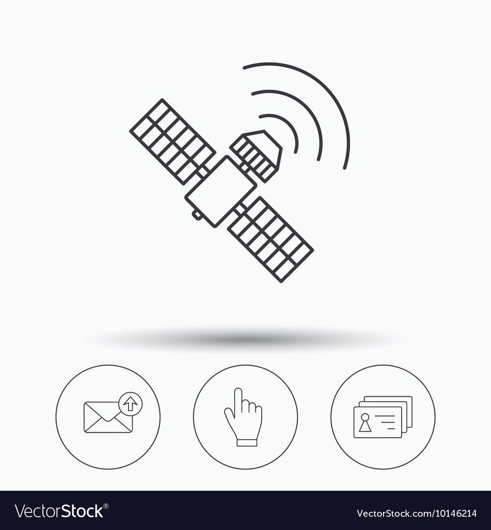Hand pointer contacts and gps satellite icons