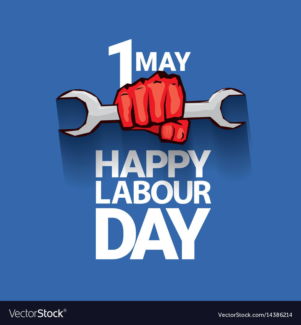 Happy labour day label Royalty Free Vector Image