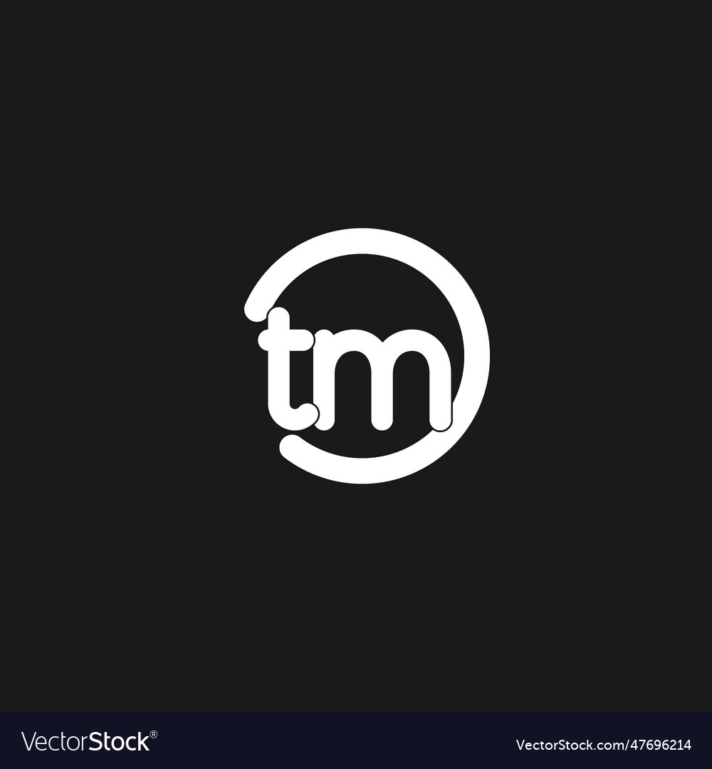 Initials tm logo monogram with simple circles Vector Image