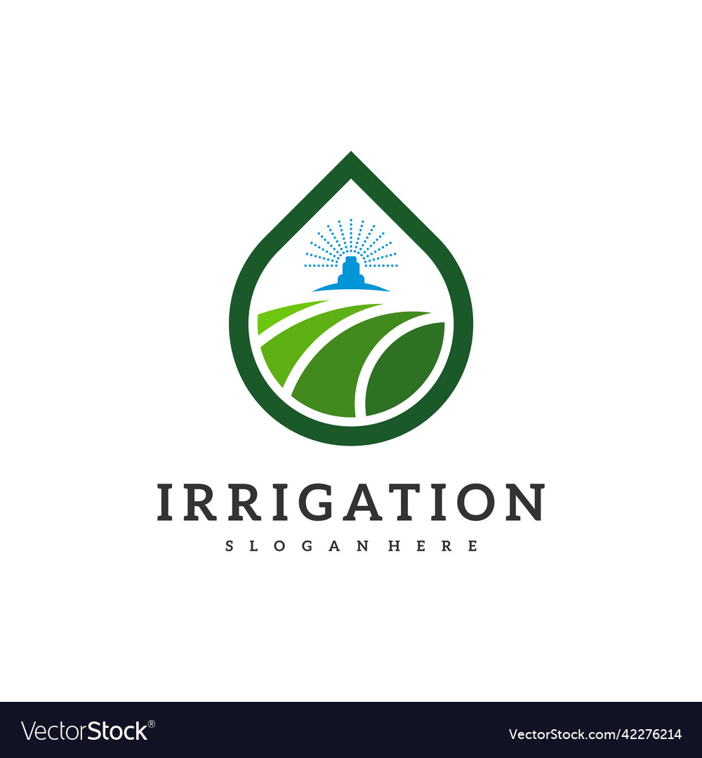 Irrigation logo design icon symbol template Vector Image