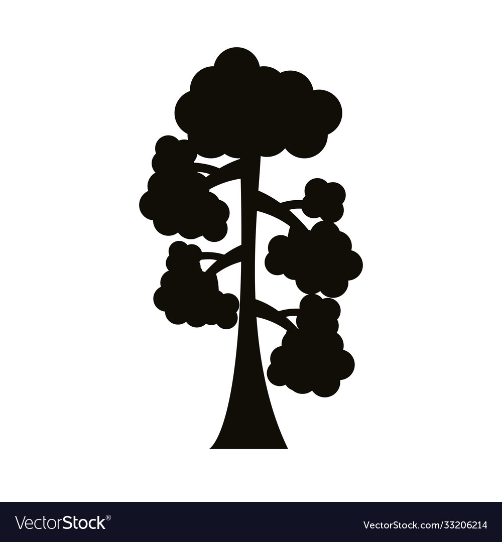 Leafy tree silhouette style icon