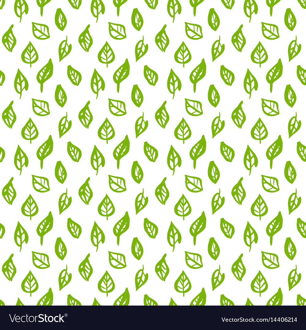 Nature green leaf seamless pattern Royalty Free Vector Image