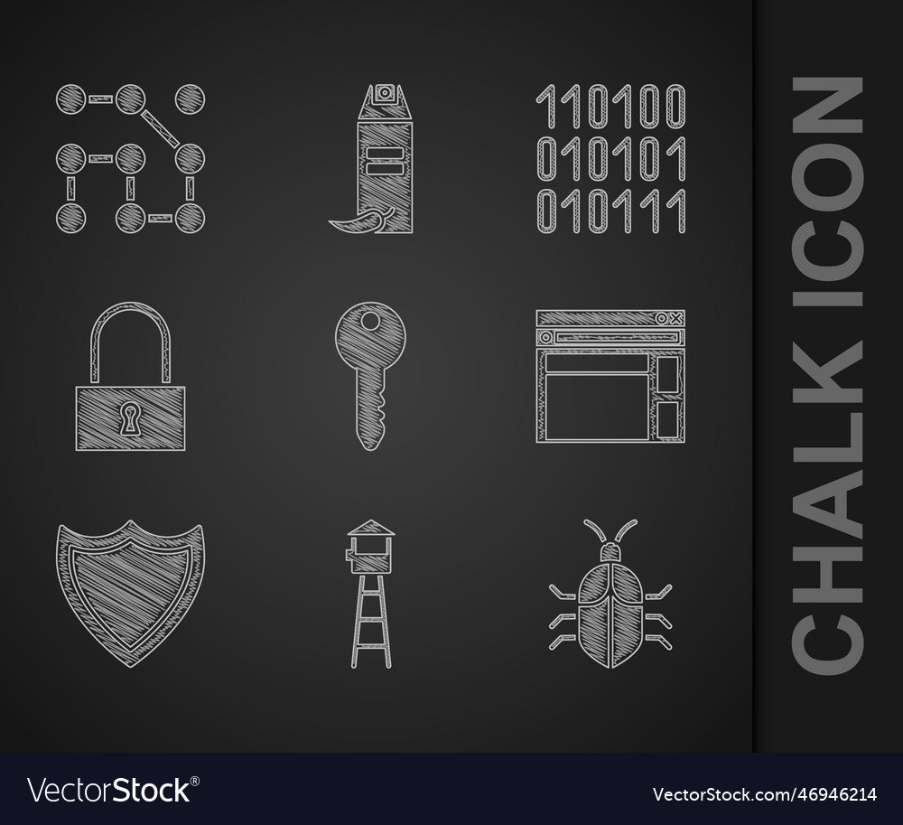 Set key watch tower system bug concept website vector image Set key watch tower system bug concept website