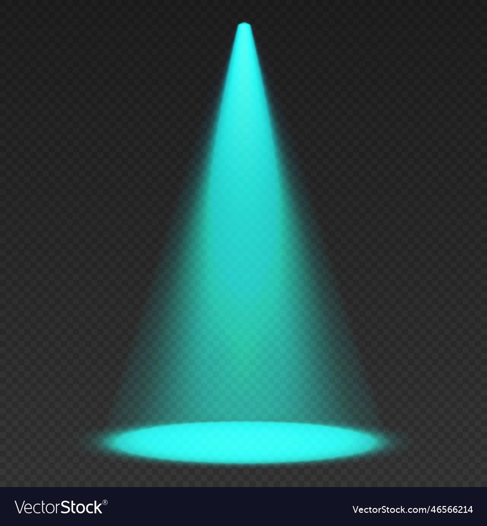 Stage limelight blue cone light from top Vector Image