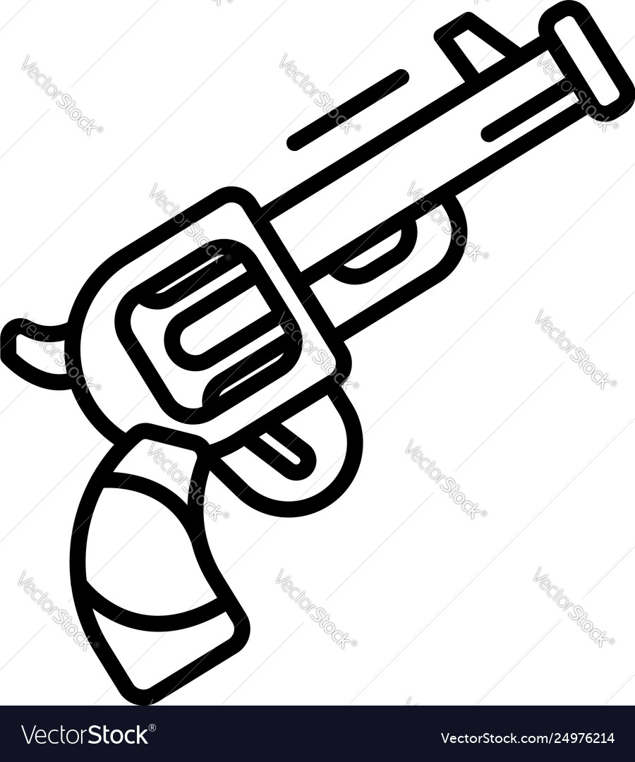 Triathlon revolver start signal icon outline Vector Image