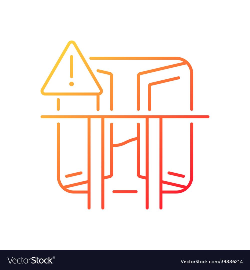 Window guards on all windows gradient linear icon vector image Window guards on all windows gradient linear icon
