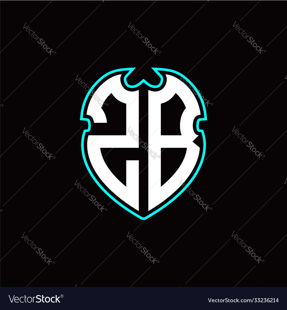 Z b initial logo design with a shield shape Vector Image Z b initial logo design with a shield shape