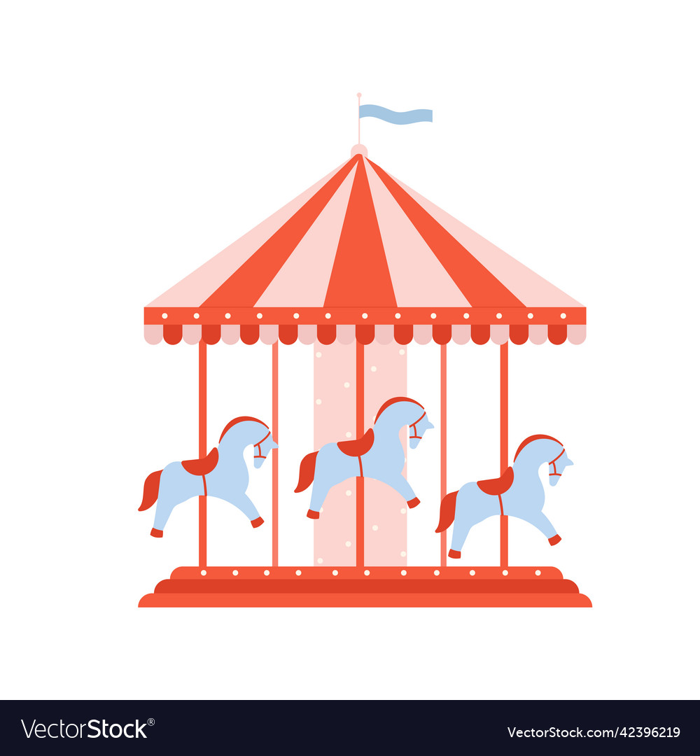 Amusement park carousel Royalty Free Vector Image