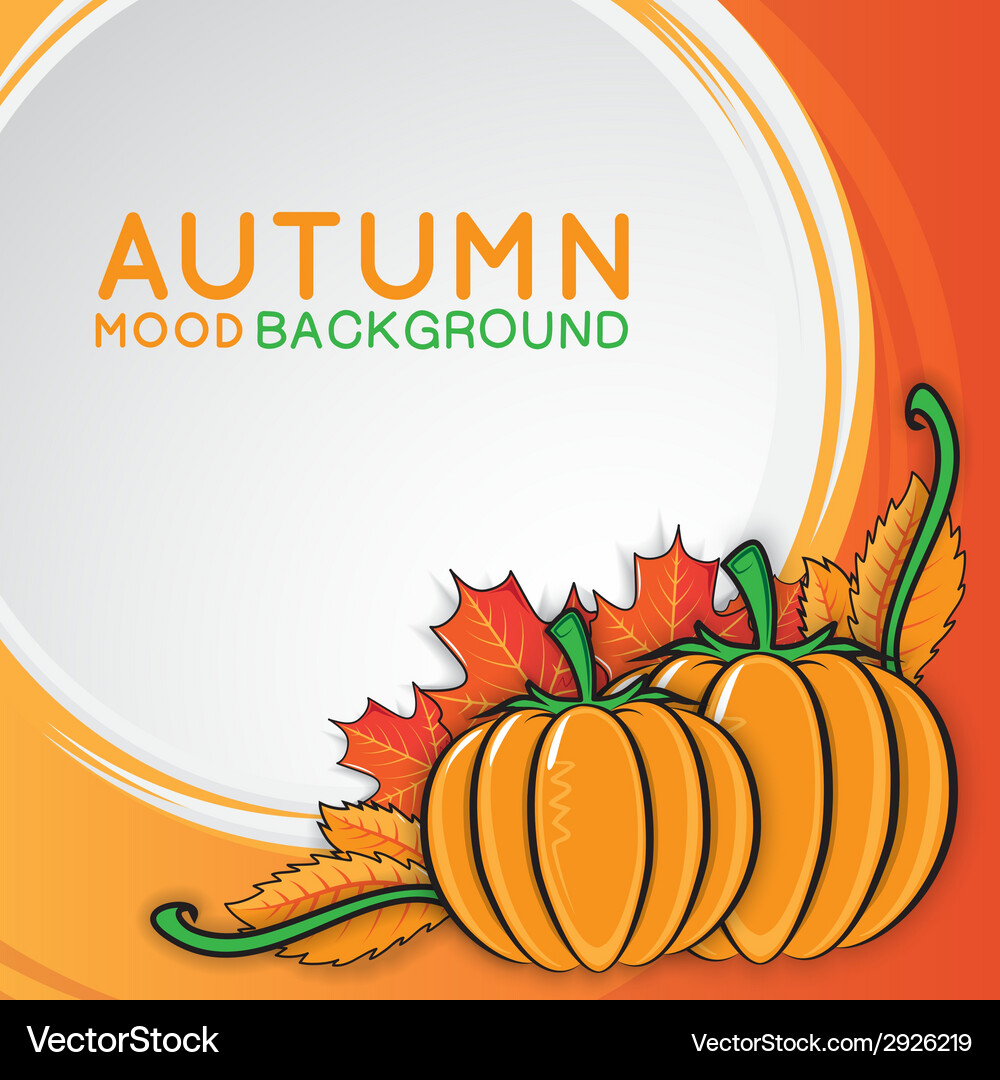 Autumn background with pumpkins Royalty Free Vector Image