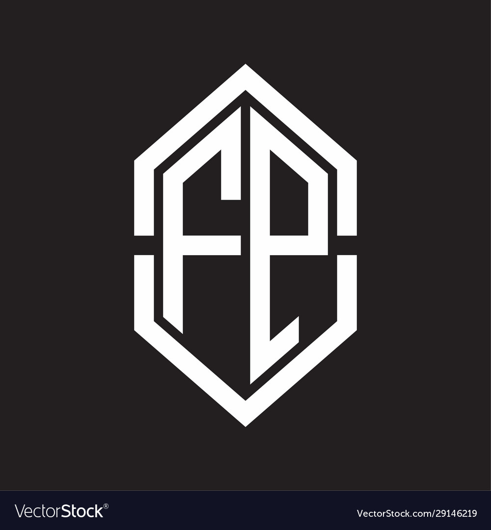 Fp logo monogram with hexagon shape and outline Vector Image Fp logo monogram with hexagon shape and outline