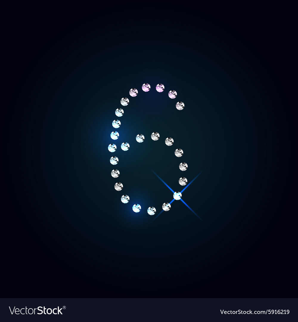 Gems 6 number shiny diamond font