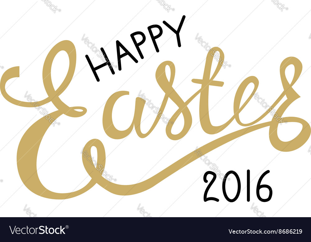 Happy Easter 16 Hand Drawn Lettering Royalty Free Vector