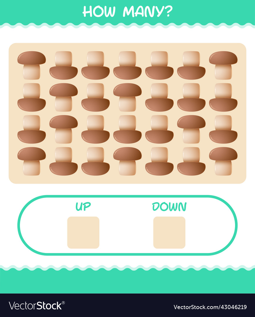 How many cartoon mushroom counting game