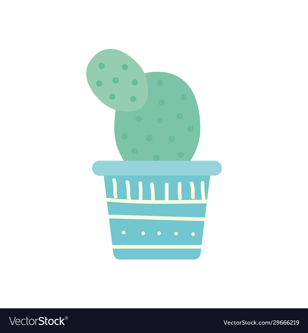 Isolated cactus inside pot block gradient style