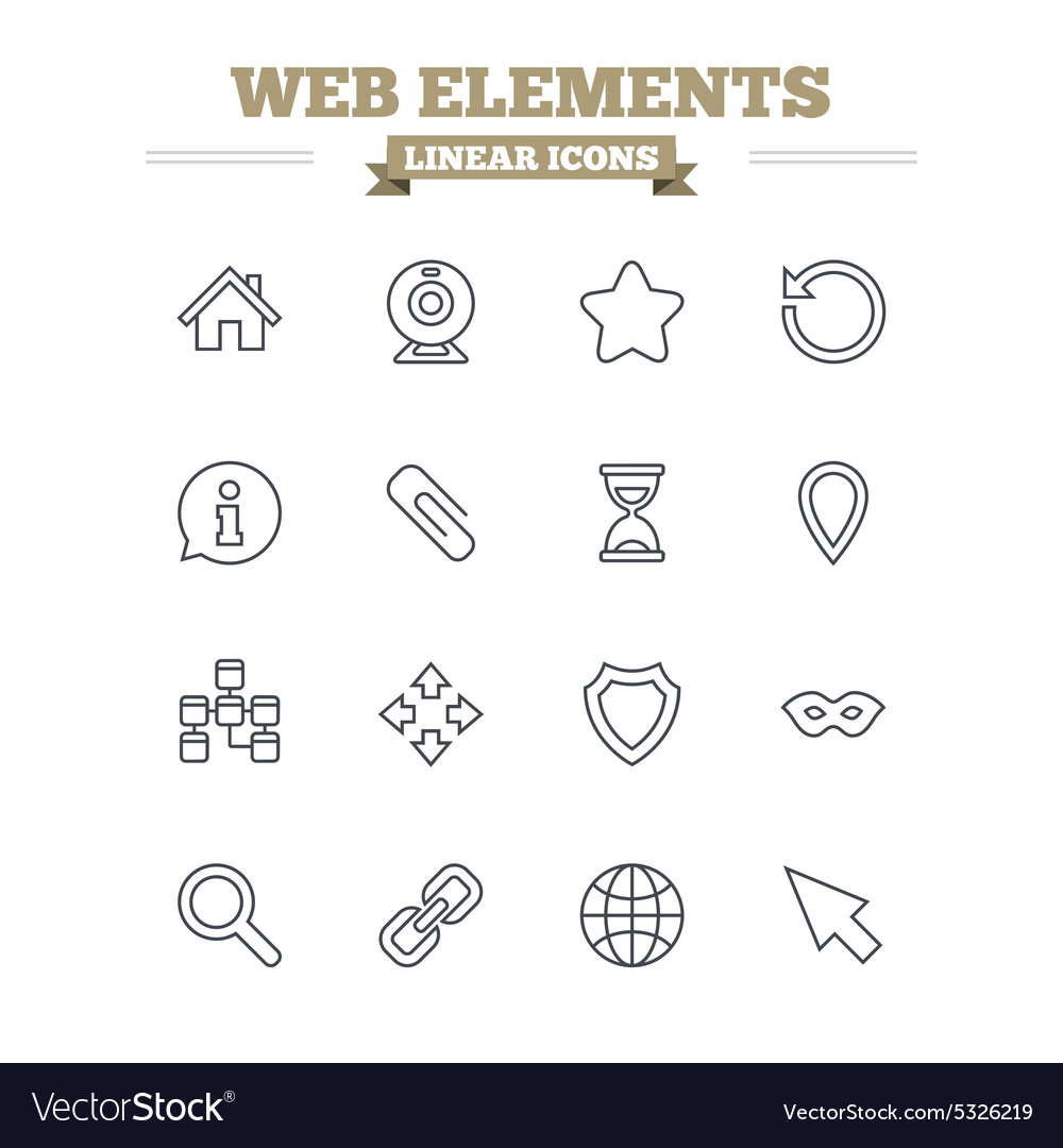 Linear Web Icons - Thin Outline
