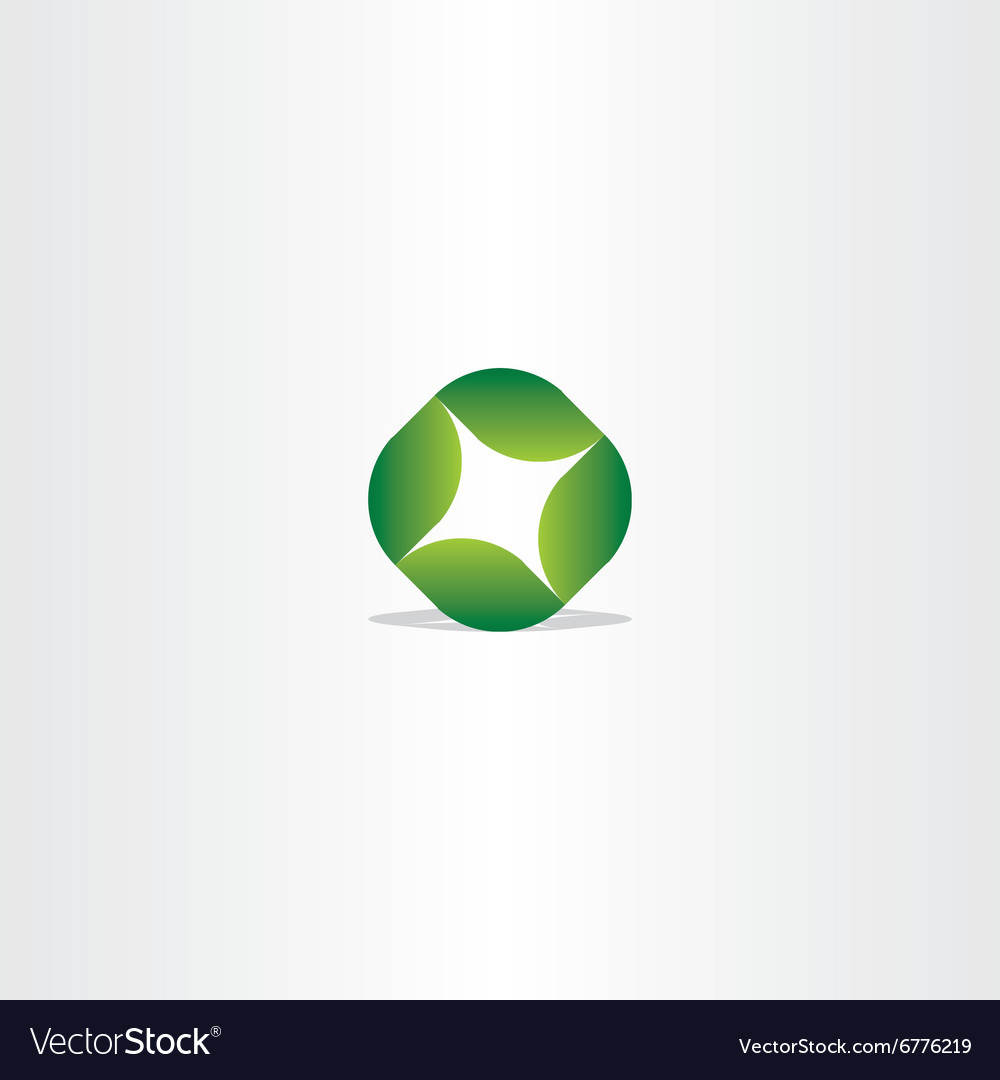 Logo green leaf circle eco symbol