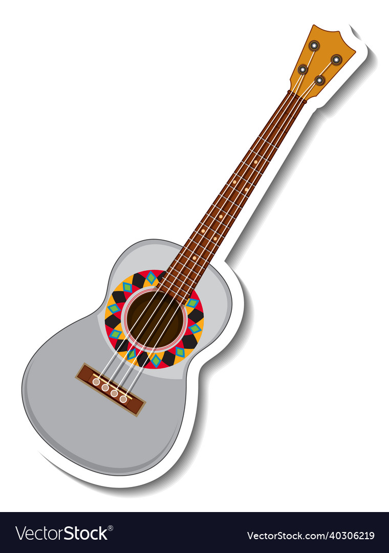 Mexican guitar music instrument cartoon