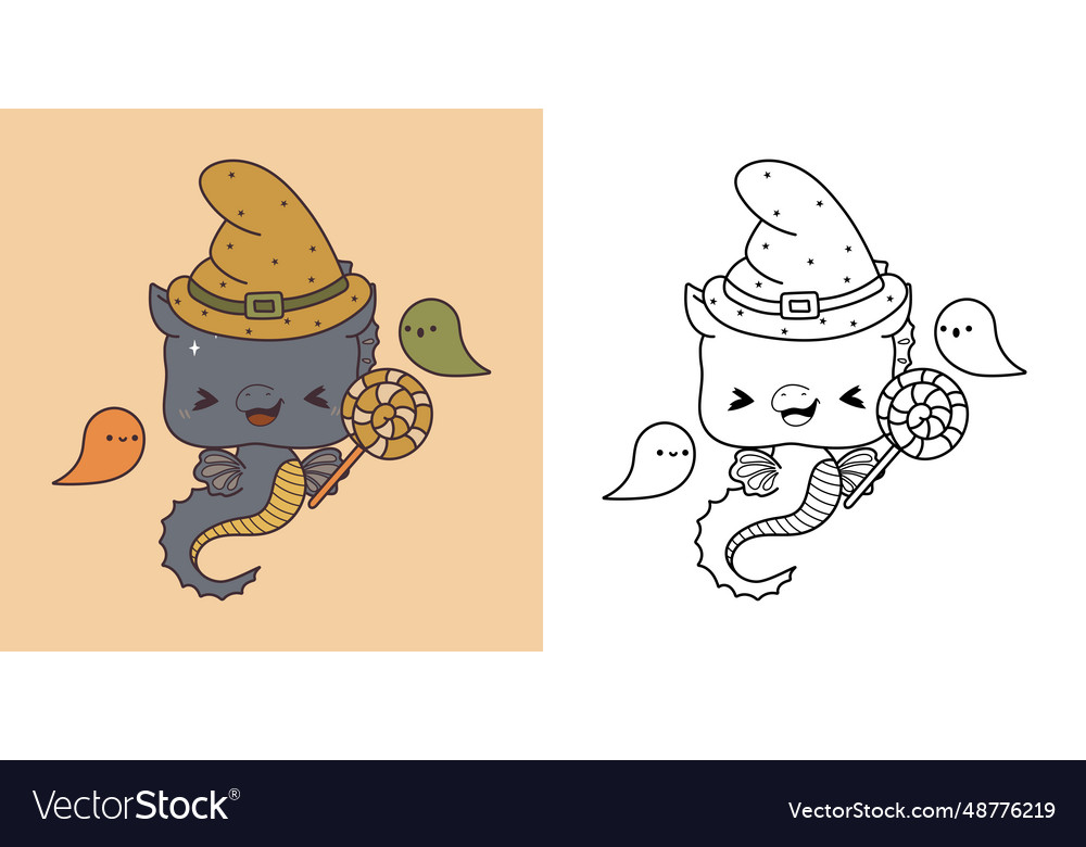 Clipart halloween Meer Pferd Färbung Seite vector image Clipart halloween Meer Pferd Färbung Seite