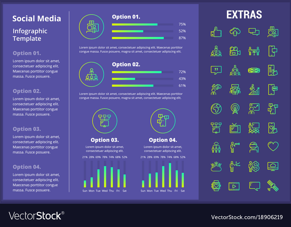 Social Media Infografische Vorlagenelemente Icons