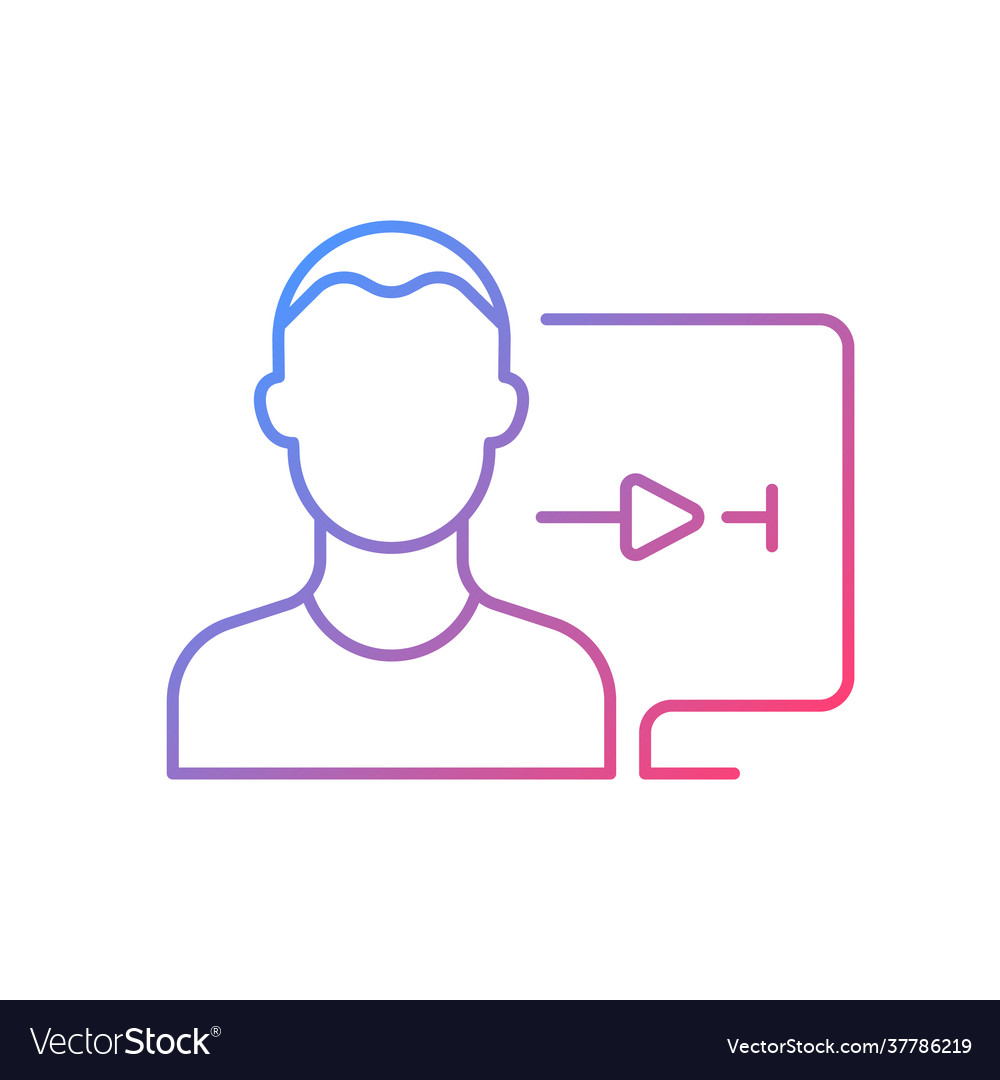 Streaming service user account gradient linear vector image Streaming service user account gradient linear
