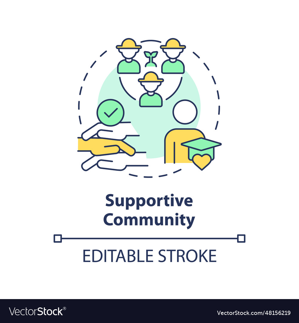 Supportive community multi color concept icon