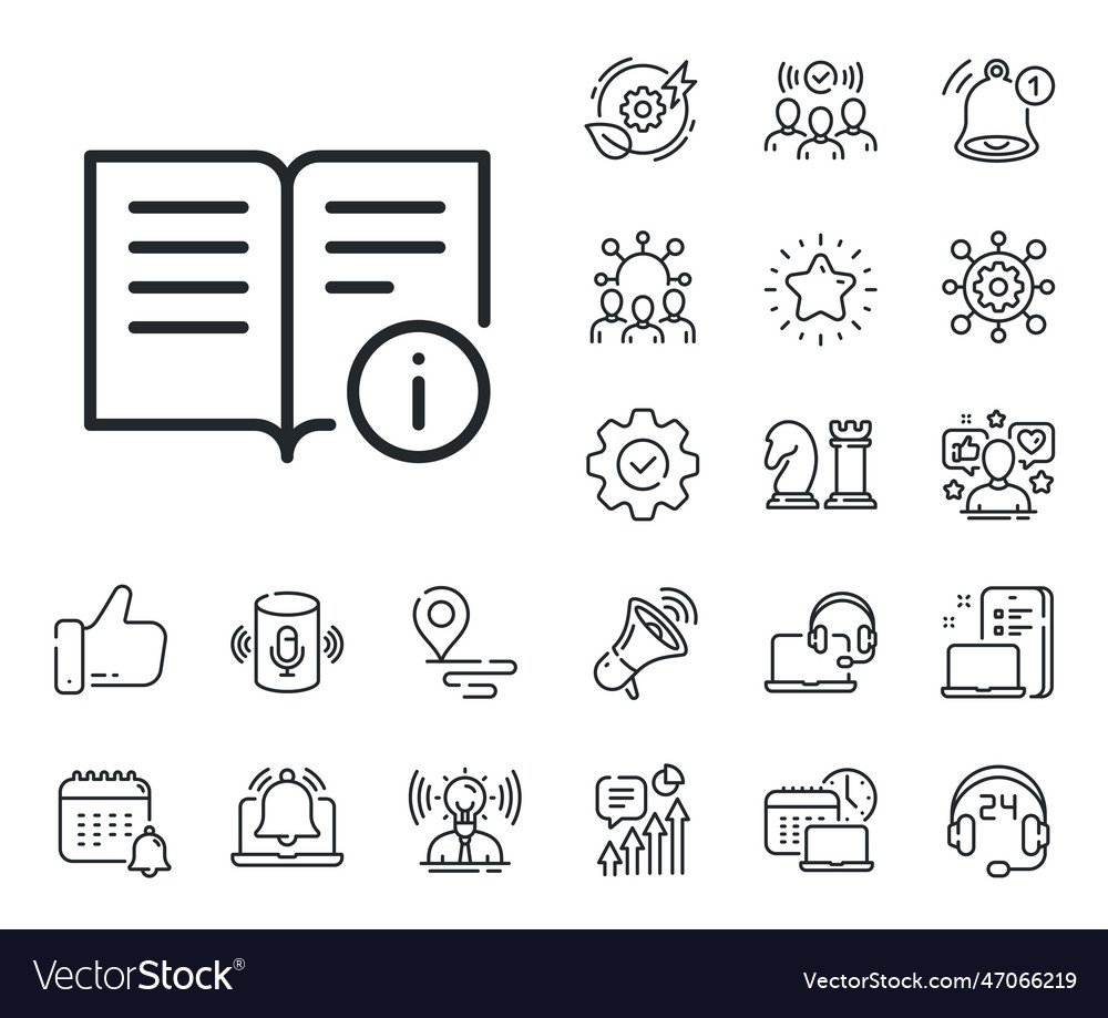 Technical information line icon instruction sign Vector Image Technical information line icon instruction sign