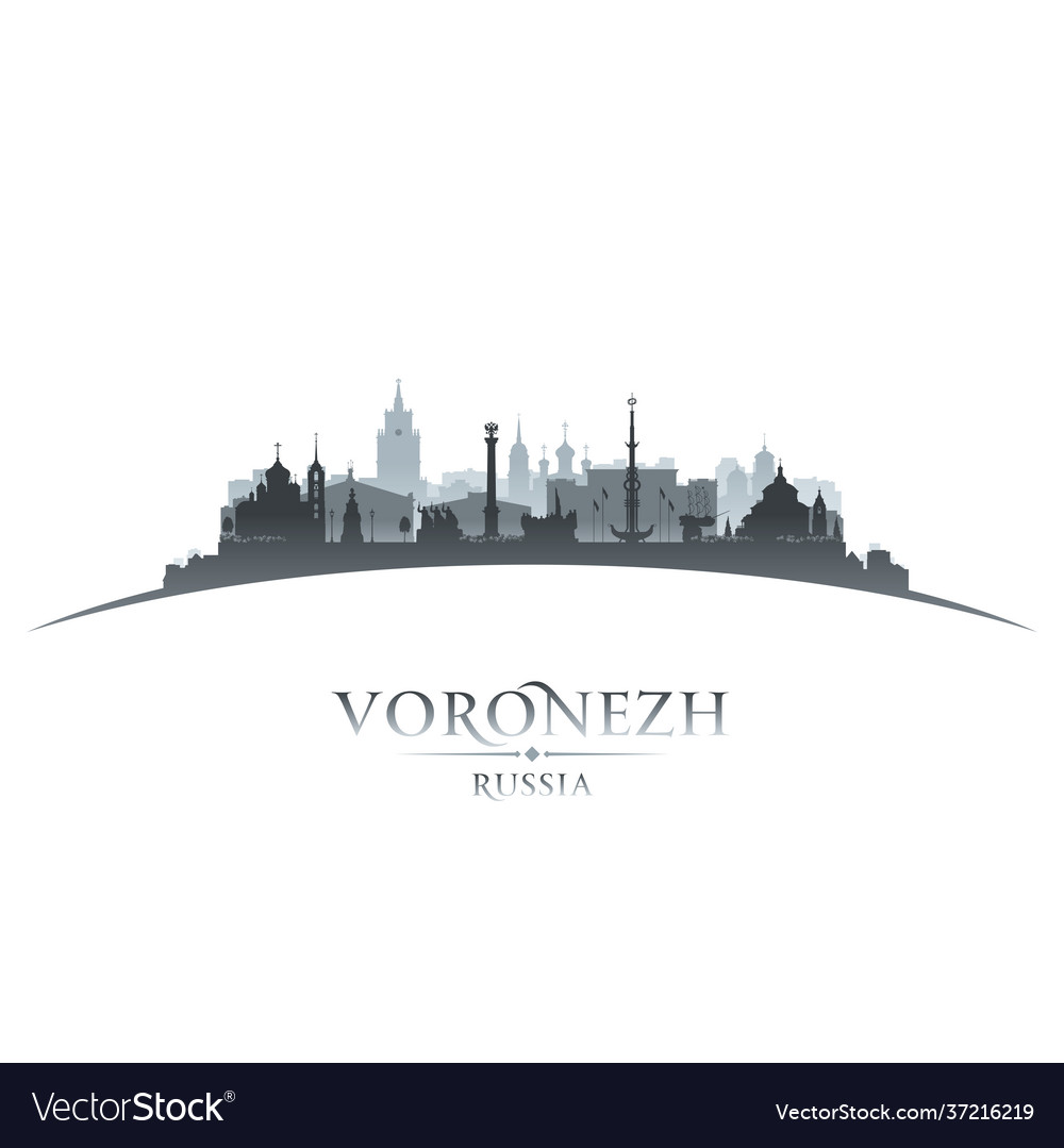 Voronezh russia city silhouette white background Vector Image