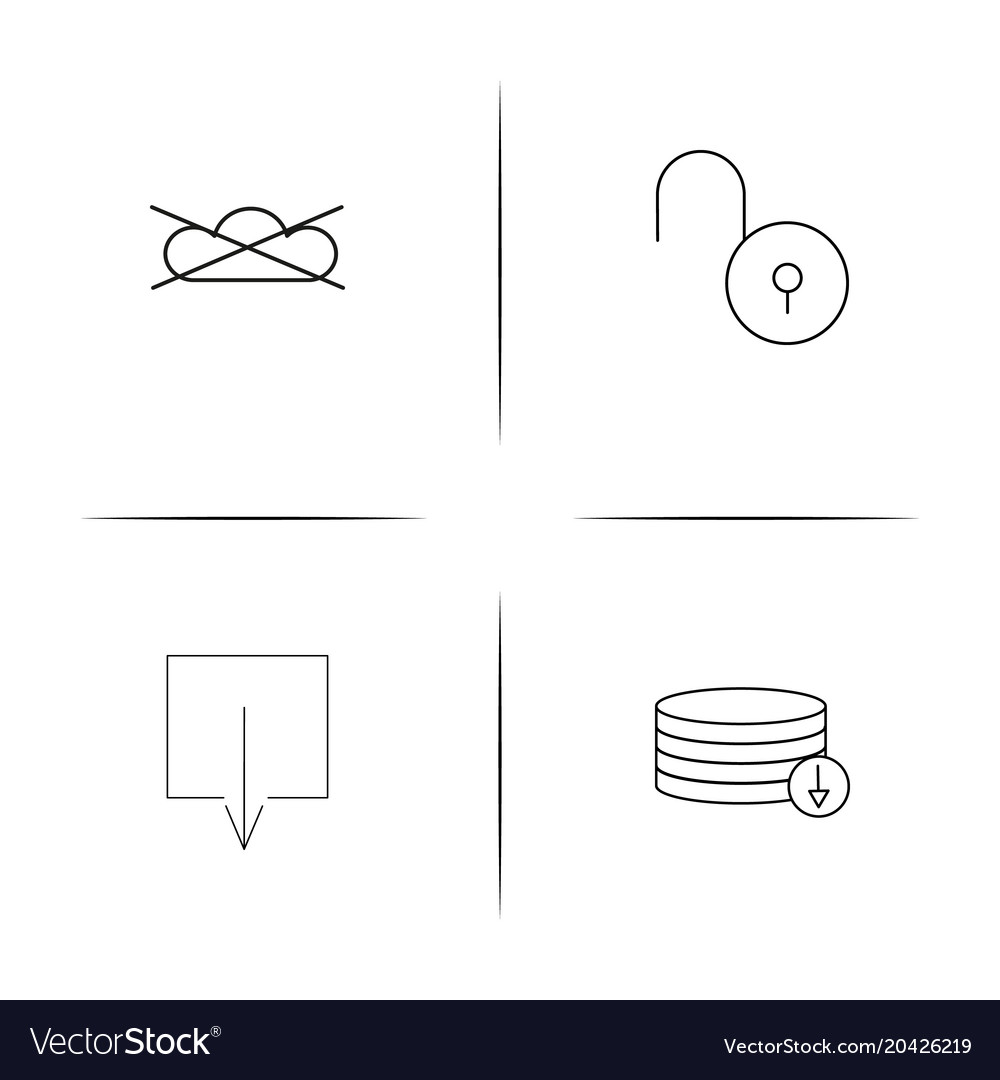 Web and text simple linear icon setsimple outline