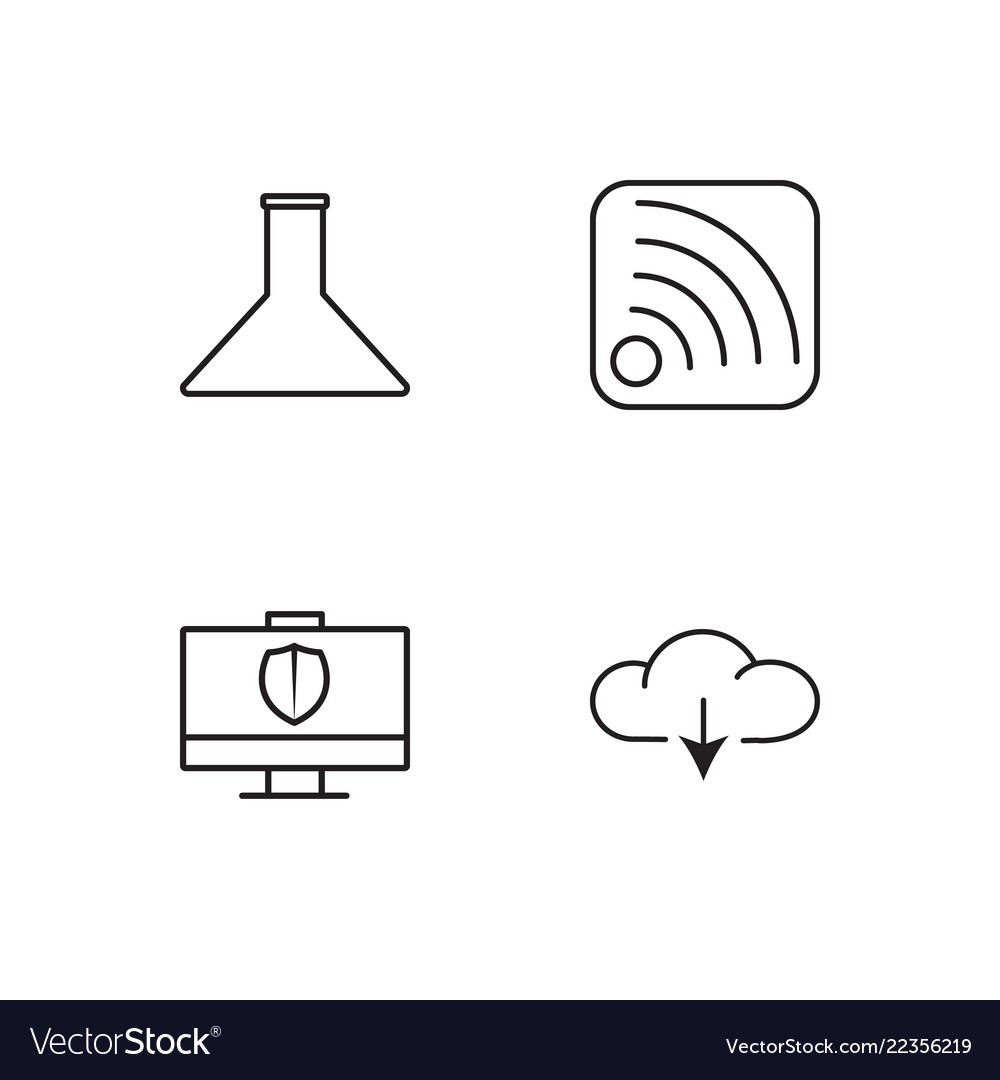 Web simple outlined icons set vector image Web simple outlined icons set