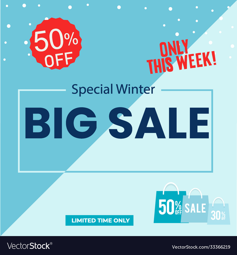Winter sale in background - seasonal vector image Winter sale in background - seasonal