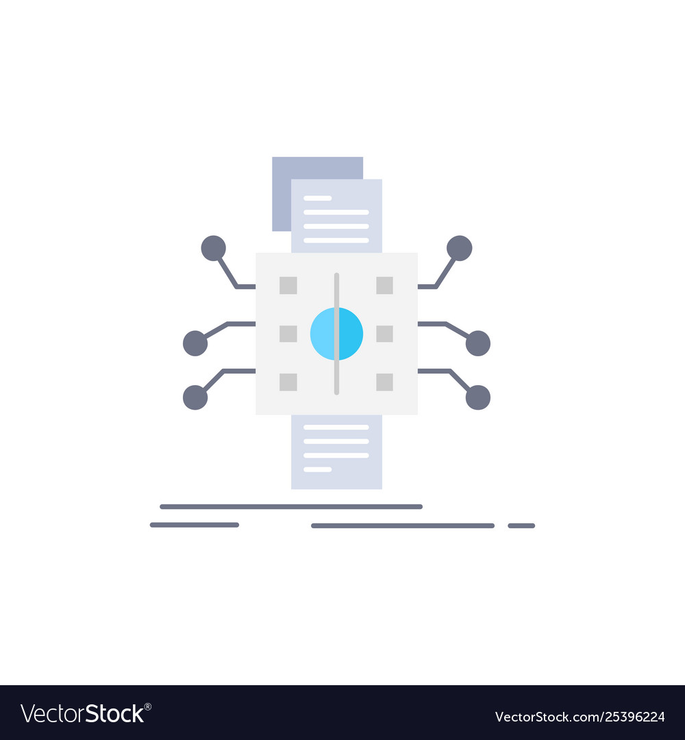 Analysis data datum processing reporting flat vector image Analysis data datum processing reporting flat