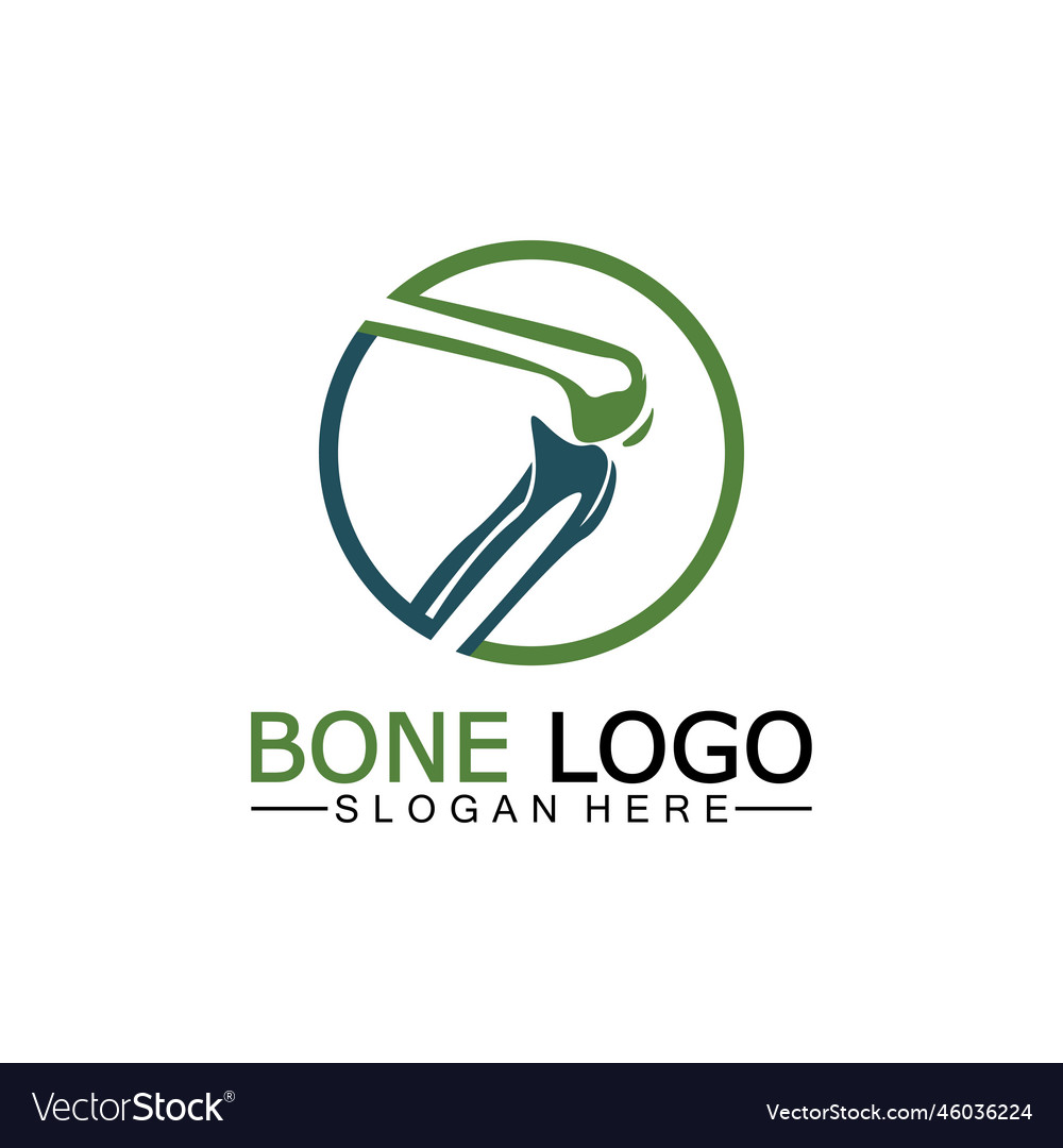 Bone logo template symbol of joint knee